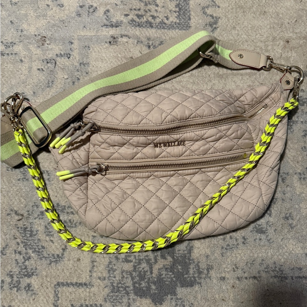MZ Wallace Large Sling Bag Sesame/neon yellow